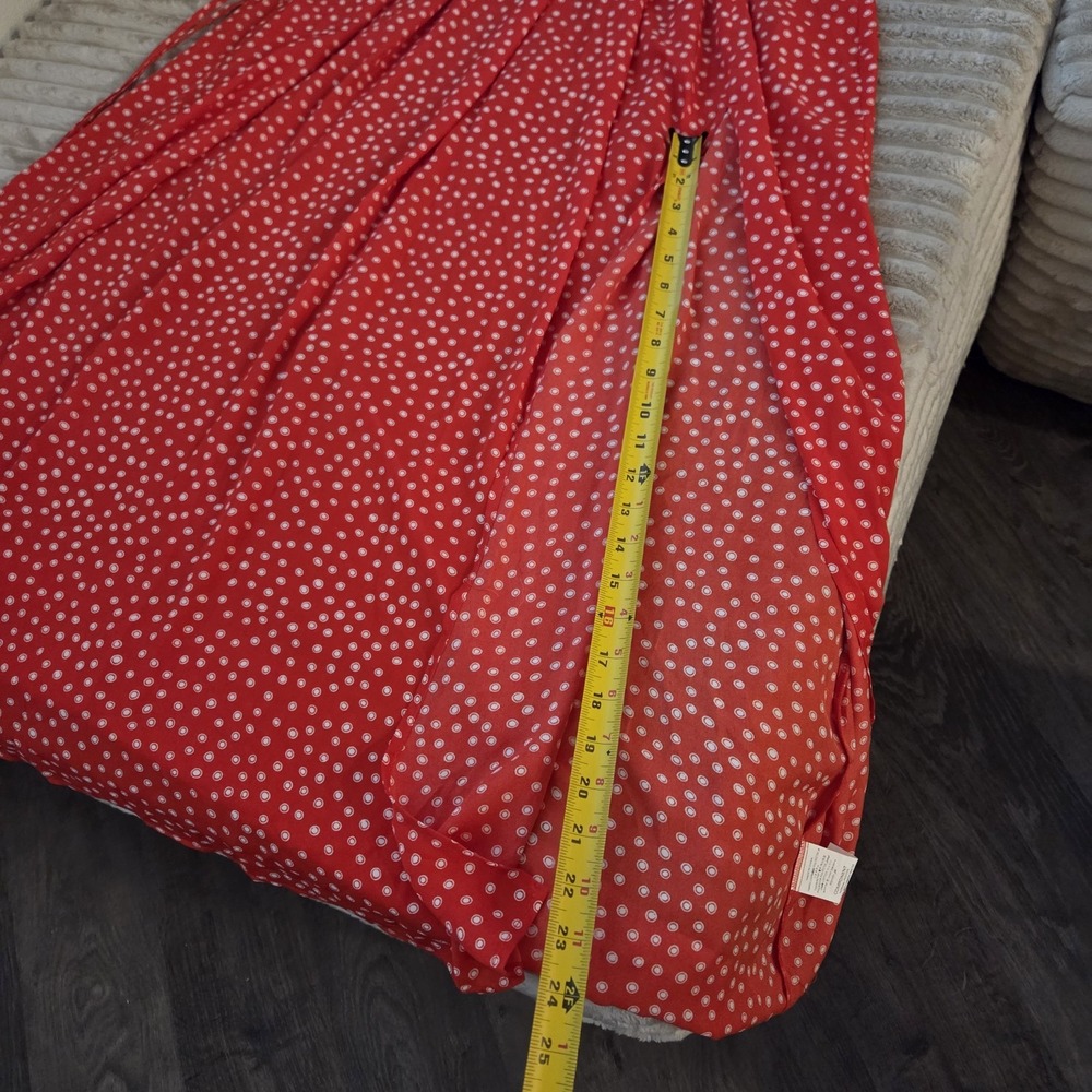 Simplee Red White Polka Dot Halter Maxi Long Dress S Boho Summer Sun Side Slit - Picture 6 of 8